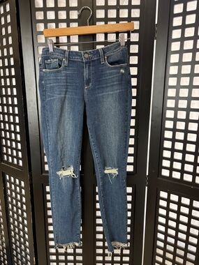 💙 PAIGE Verdugo Ankle Jeans Women's 30 Dark Wash Distressed Skinny Stretch 💙